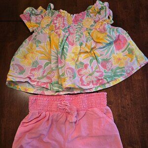 Cynthia Rowley Girls 5/6 Watermelon/Floral Outfit